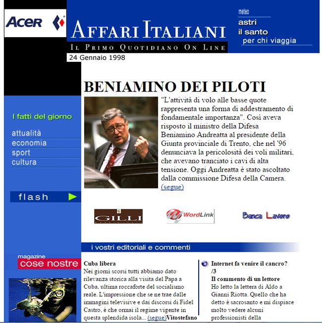 Affaritaliani - 1998 Affaritaliani - 1998