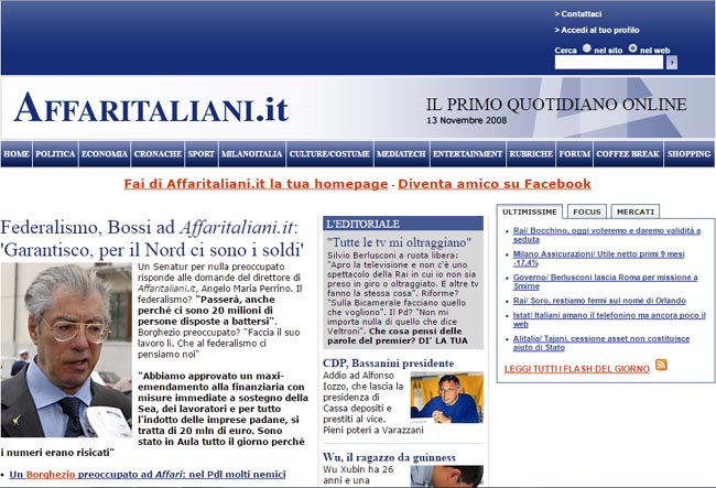 Affaritaliani - 2008 Affaritaliani - 2008