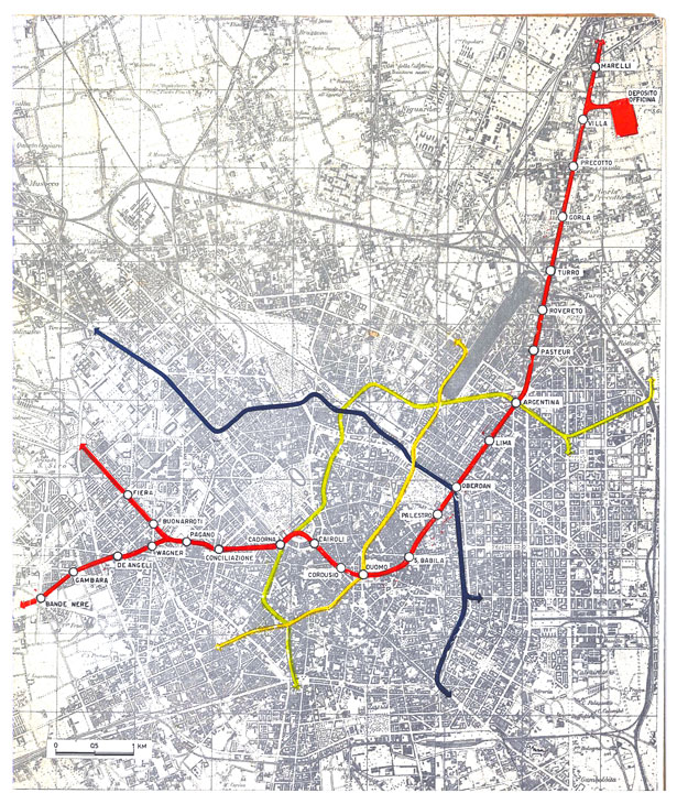 La rete delle linee metro di Milano (documento MM del 1958) La rete delle linee metro di Milano (documento MM del 1958)