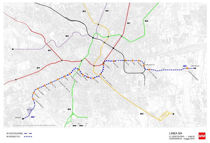 La corografia della Linea 4 La corografia della Linea 4