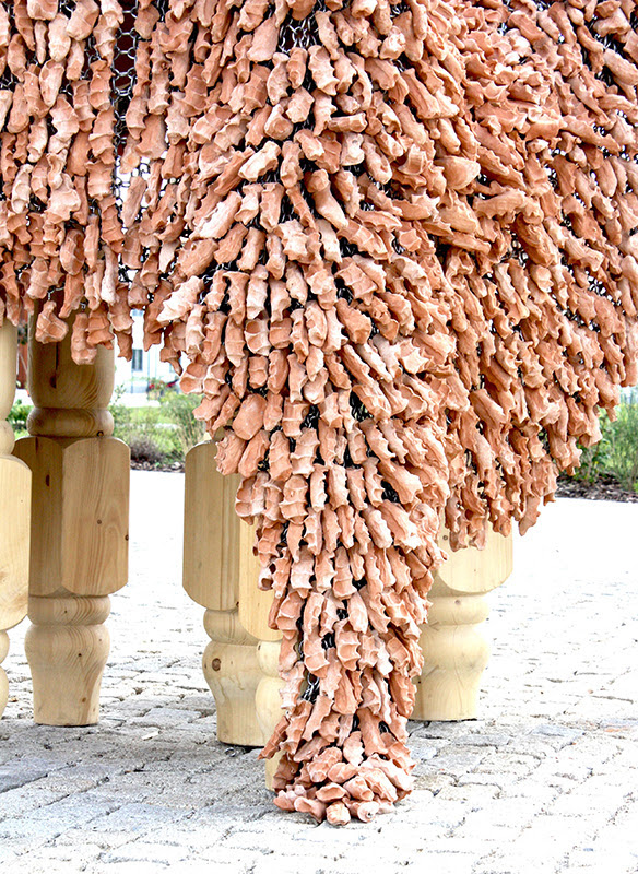 Alberto Gianfreda, 2015, Tavola di condivisione [Sharing’s Desk], wood, terracotta and aluminum, cm 200x250x200, detail