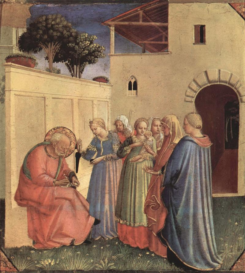 - Beato Angelico, Imposizione del nome al Battista, tempera su tavola. Museo di San Marco, Firenze - Beato Angelico, Imposizione del nome al Battista, tempera su tavola. Museo di San Marco, Firenze