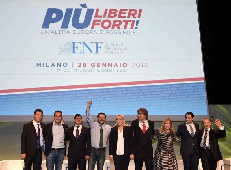 A Milano la prima uscita ufficiale dell'Enf, l'Europa delle nazioni e della libertà - Credit Photo Nick Zonna