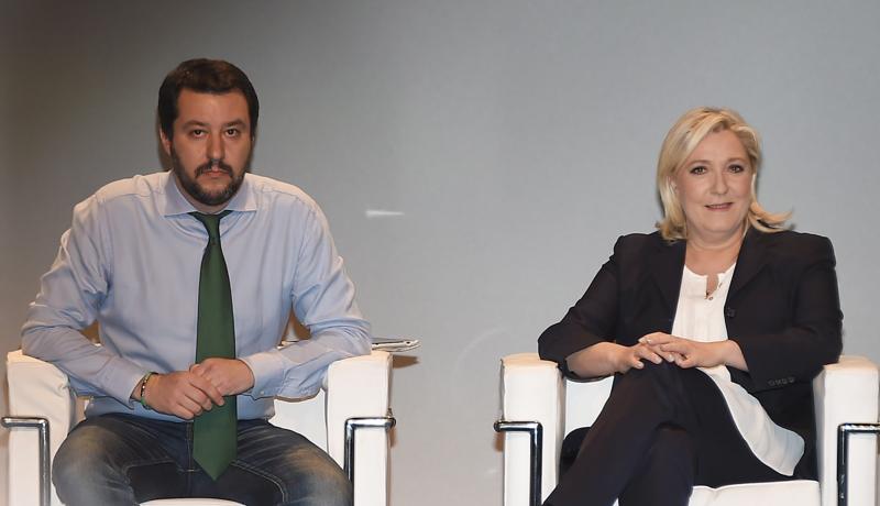 Marine Le Pen e Matteo Salvini - Credit Photo Nick Zonna