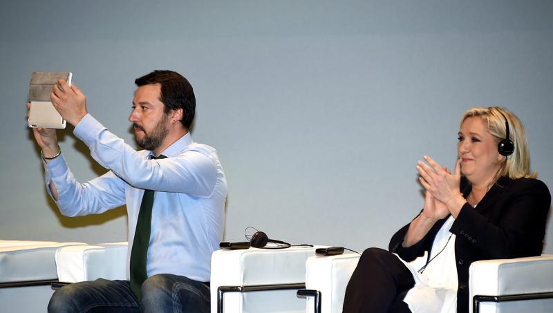 Marine Le Pen e Matteo Salvini - Credit Photo Nick Zonna