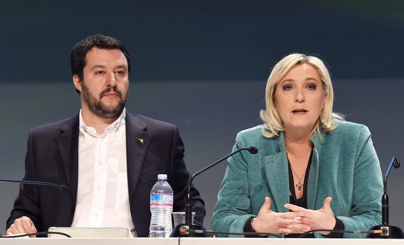 Marine Le Pen e Matteo Salvini - Credit Photo Nick Zonna
