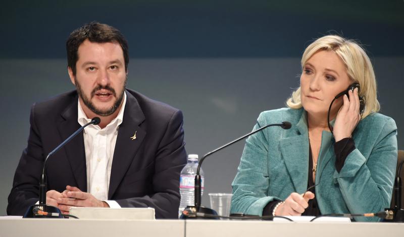 Marine Le Pen e Matteo Salvini - Credit Photo Nick Zonna