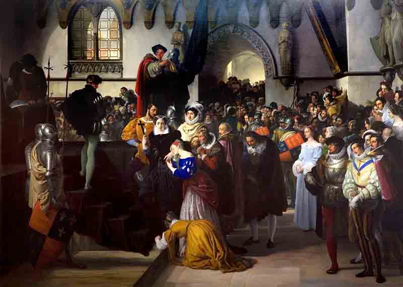 Francesco Hayez 07 Maria Stuarda nel momento che sale al patibolo, 1827 olio su tela, cm 211 x 290 Collezione Banca Cesare Ponti Francesco Hayez 07 Maria Stuarda nel momento che sale al patibolo, 1827 olio su tela, cm 211 x 290 Collezione Banca Cesare Ponti