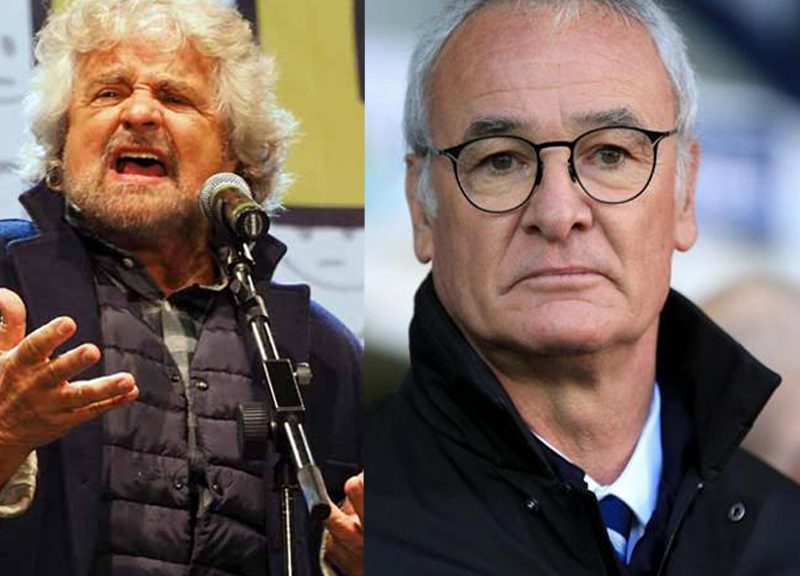 Beppe Grillo 'candida' Ranieri. "Leicester batte il mondo del rating" Beppe Grillo 'candida' Ranieri. "Leicester batte il mondo del rating"