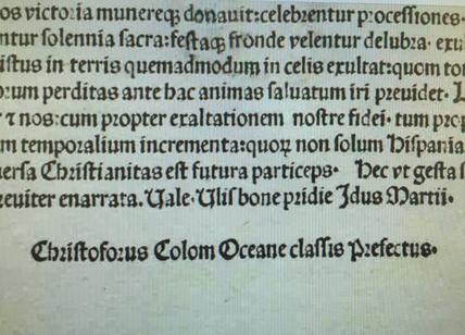Cristoforo Colombo, ritrovata la lettera della scoperta dell'America