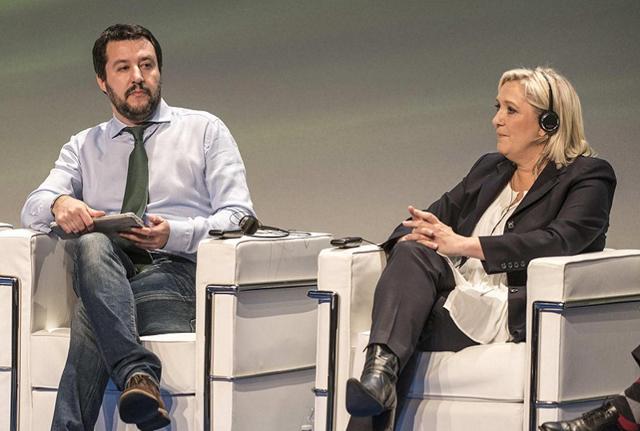Matteo Salvini e Marine Le Pen Matteo Salvini e Marine Le Pen
