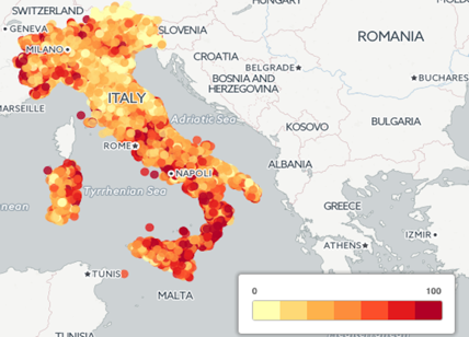 Canone Rai, la mappa dell'evasione città per città