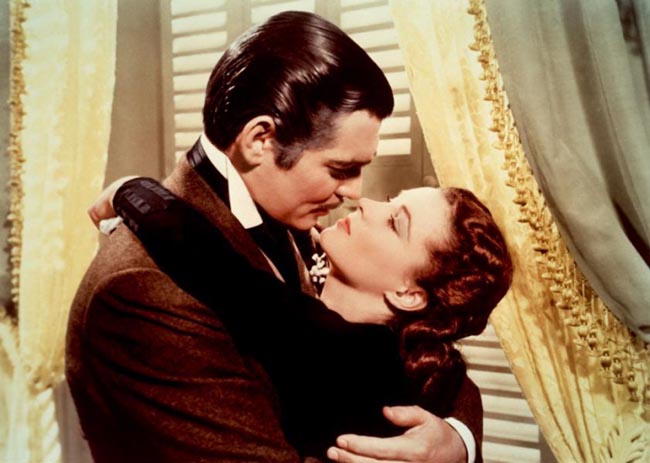 Il bacio in “Via col vento” tra Vivien Leigh e Clark Gable (65%) Il bacio in “Via col vento” tra Vivien Leigh e Clark Gable (65%)