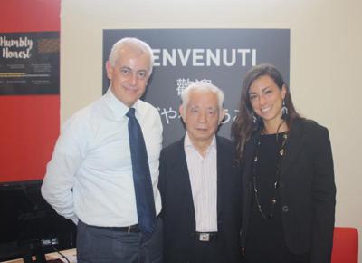 Vincenzo Vicari, Yamamoto San e Lucia Poluzzi marketing manager