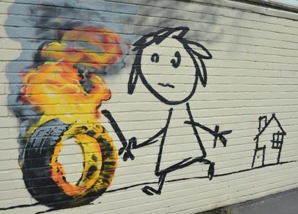 Bansky, nuovo murale. "Regalo a una scuola elementare". FOTO