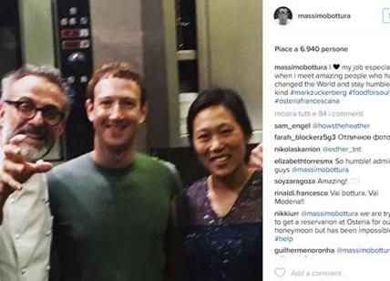 Lo chef Massimo Bottura incontra Zuckerberg: le foto sui social