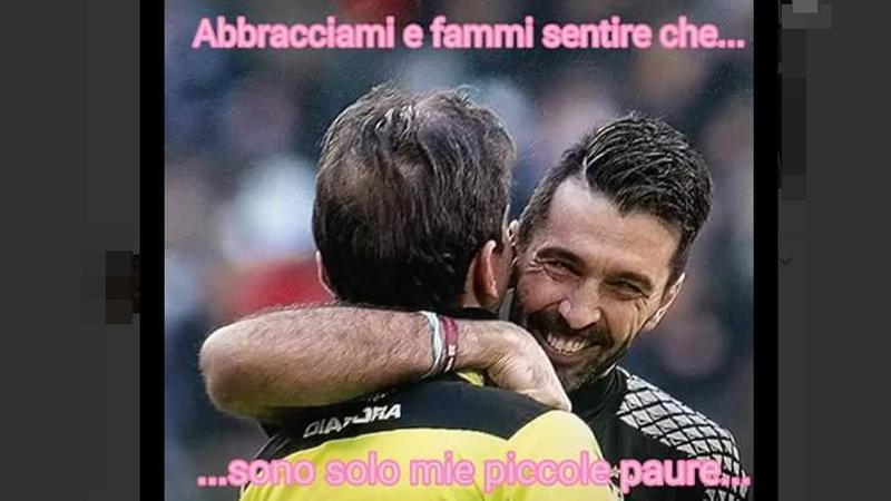 Buffon abbraccia Tagliavento Buffon abbraccia Tagliavento