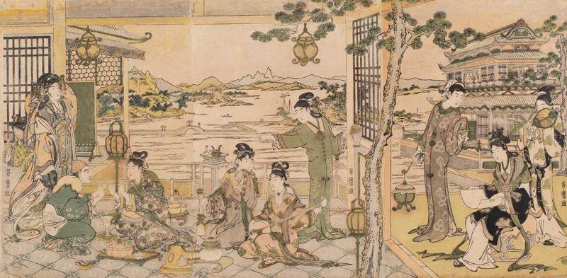 Kitagawa Utamaro - Beltà cinesi a un banchetto, 1788-1790 circa Kitagawa Utamaro - Beltà cinesi a un banchetto, 1788-1790 circa