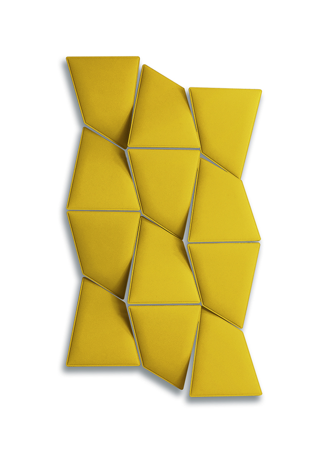 Pannello fonoassorbente Flap (titolare del DMC e fabbricante Caimi Brevetti, designer Alberto e Francesco Meda) Pannello fonoassorbente Flap (titolare del DMC e fabbricante Caimi Brevetti, designer Alberto e Francesco Meda)
