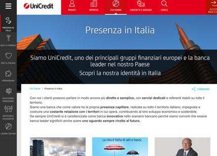 UniCredit rinnova il suo sito web in Italia