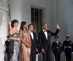 Renzi da Obama alla cena di Stato alla Casa Bianca
