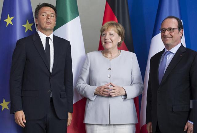 Ventotene, incontro tra Renzi, Merkel e Hollande Ventotene, incontro tra Renzi, Merkel e Hollande
