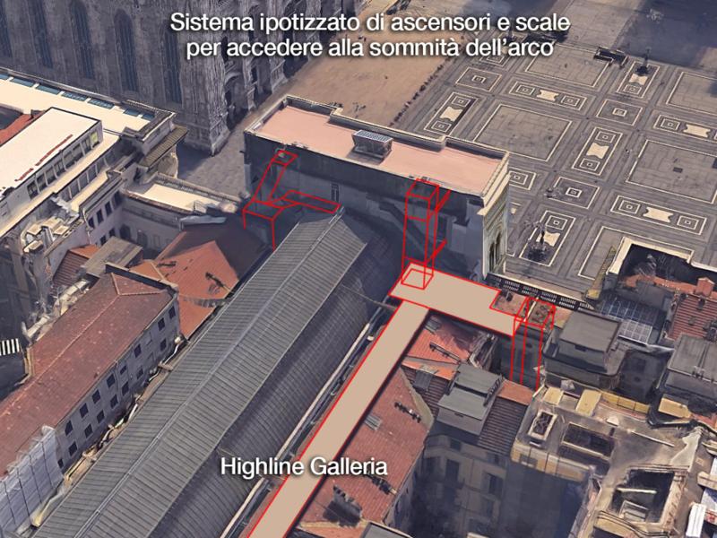Galleria Vittorio Emanuele: i segreti della Sala degli Orologi 13.Progetto Ascensori Galleria Terrazzo 1024x768