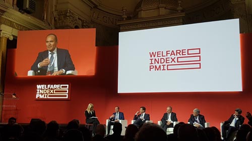 Un momento della presentazione del Rapporto Welfare Index PMI alla Luiss di Roma. Un momento della presentazione del Rapporto Welfare Index PMI alla Luiss di Roma.