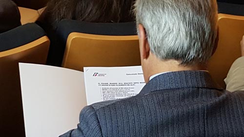 Un momento della presentazione del bilancio 2016 di FS Italiane.