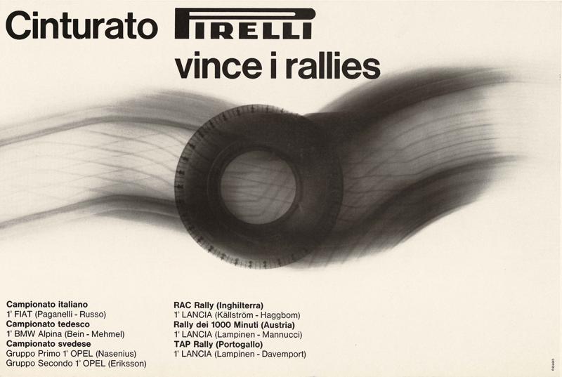 Cinturato Pirelli vince i rallies, 1970 (agenzia Centro, design Tomás Gonda), Fondazione Pirelli Cinturato Pirelli vince i rallies, 1970 (agenzia Centro, design Tomás Gonda), Fondazione Pirelli