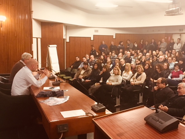 La sala gremita di collaboratori della UOG1 Viale Romagna La sala gremita di collaboratori della UOG1 Viale Romagna