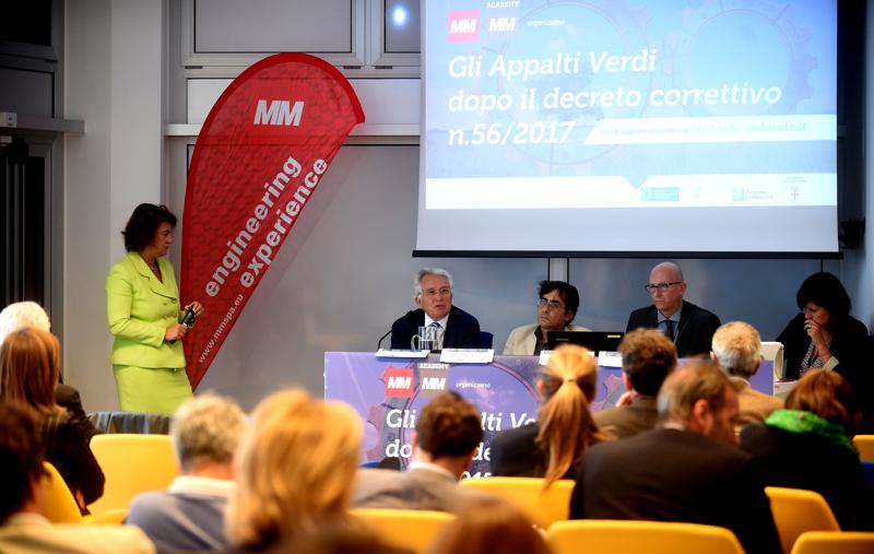 Convegno MM su "Gli appalti Verdi dopo il decreto correttivo n. 56/2017 nell'aula magna dell'ordine degli ingegneri della provincia di Milano in via Andrea Doria 9.
