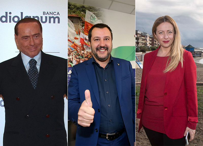 Berlusconi Salvini Meloni ape