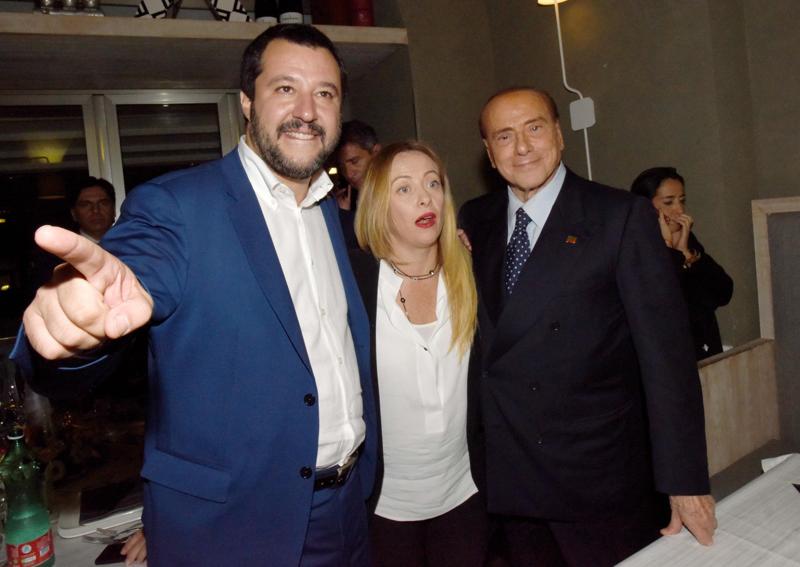 berlusconi salvini meloni cena