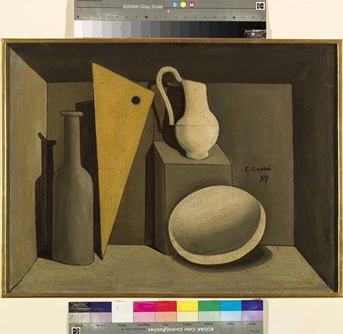 Natura morta con la squadra di Carlo Carrà, alle Gallerie d'Italia di Milano nella mostra NEW YORK NEW YORK. Arte Italiana: la riscoperta dell’America. Natura morta con la squadra di Carlo Carrà, alle Gallerie d'Italia di Milano nella mostra NEW YORK NEW YORK. Arte Italiana: la riscoperta dell’America.