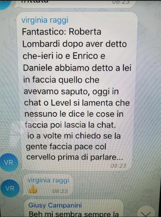 ECCO TUTTI GLI SCREENSHOT DELLA CHAT SEGRETA TRA VIRGINIA RAGGI E I PORTAVOCE M5S ECCO TUTTI GLI SCREENSHOT DELLA CHAT SEGRETA TRA VIRGINIA RAGGI E I PORTAVOCE M5S