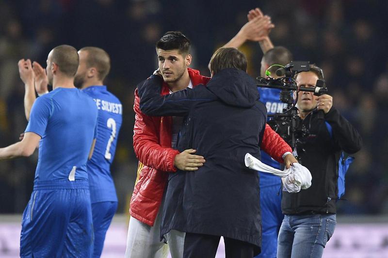 Alvaro Morata e Antonio Conte Alvaro Morata e Antonio Conte