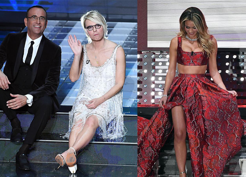 Sanremo 2017: Carlo Conti, Maria De Filippi e Diletta Leotta Sanremo 2017: Carlo Conti, Maria De Filippi e Diletta Leotta
