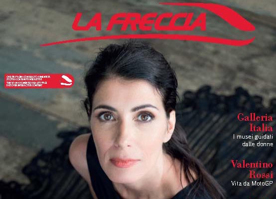 La cantautrice romana Giorgia sulla cover del numero di marzo de La Freccia, il magazine gratuito per i clienti di Trenitalia. La cantautrice romana Giorgia sulla cover del numero di marzo de La Freccia, il magazine gratuito per i clienti di Trenitalia.