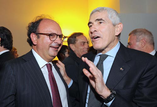 Gianluca Comin e Pier Ferdinando Casini all'inaugurazione della nuova sede di Comin & Partners.