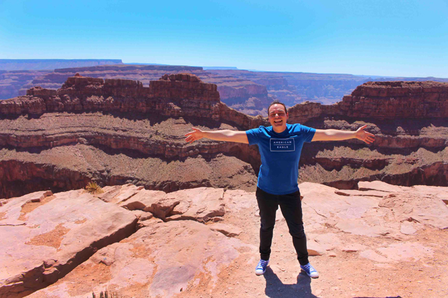 Igor Righetti nel Grand Canyon. Foto Grigore Scutari Igor Righetti nel Grand Canyon. Foto Grigore Scutari