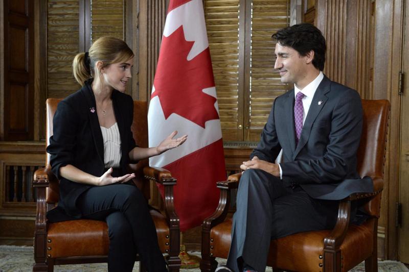 Justin Trudeau con Emma Watson Justin Trudeau con Emma Watson