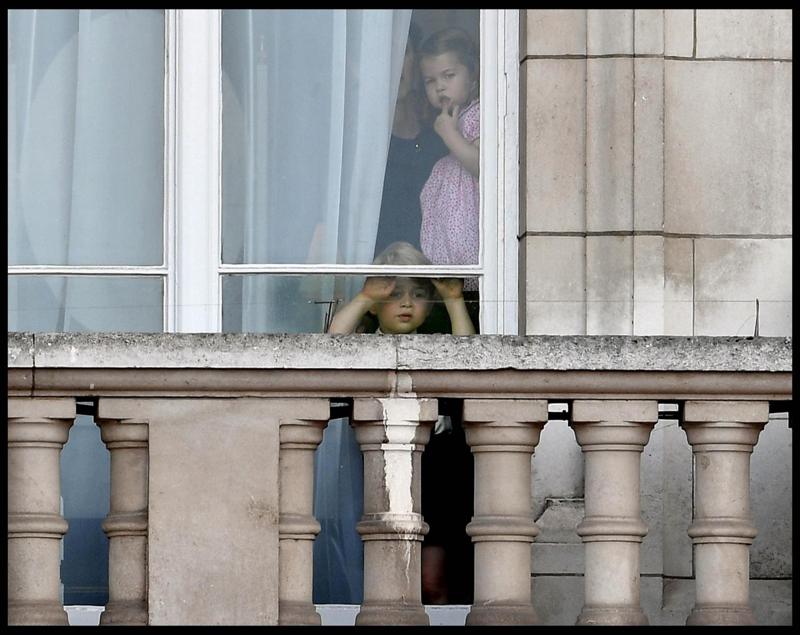 I Principini George e Charlotte durante Trooping the Colour I Principini George e Charlotte durante Trooping the Colour