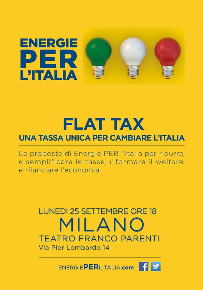 Flat Tax: il convegno di Energie PER l'Italia locandina flat tax