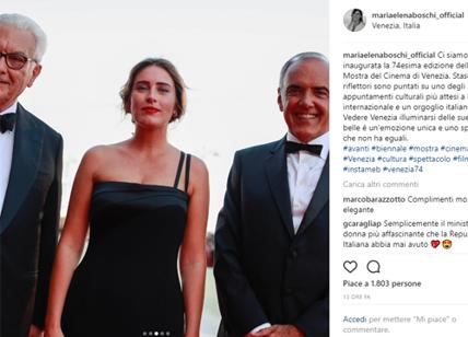 Mostra cinema di Venezia, Maria Elena Boschi sul red carpet scambiata per star