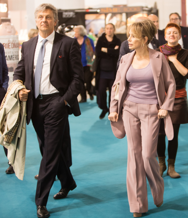 Marina Berlusconi, Presidente del Gruppo Mondadori, ed Enrico Selva Coddè, Amministratore Delegato area trade di Mondadori Libri, in visita a Tempo di Libri in Fiera Milano