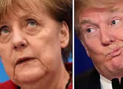 merkel trump ape