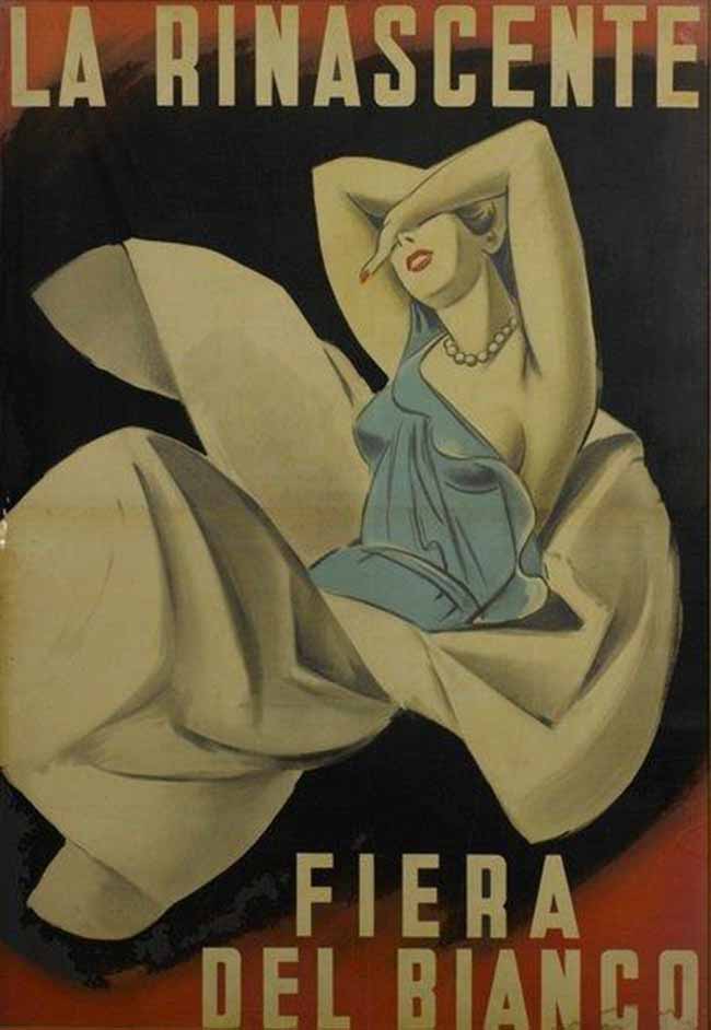 Manifesto Dudovich, La Rinascente Fiera del bianco, 1930 Manifesto Dudovich, La Rinascente Fiera del bianco, 1930