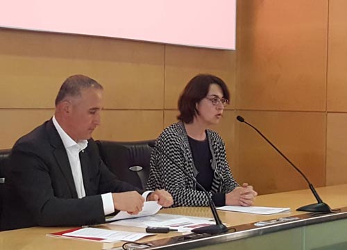 Un momento della presentazione del bilancio 2016 di FS Italiane.