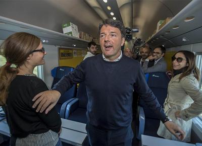 renzi treno direzione italia ape 3